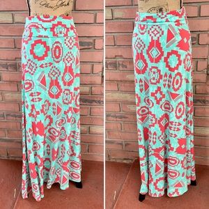 LuLaRoe Maxi Dress or Skirt Blue & Red Size Medium